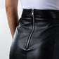 ROME LEATHER HIGH WAISTED KNEE LENGTH SKIRT