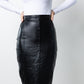 ROME LEATHER HIGH WAISTED KNEE LENGTH SKIRT