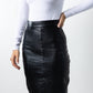 ROME LEATHER HIGH WAISTED KNEE LENGTH SKIRT